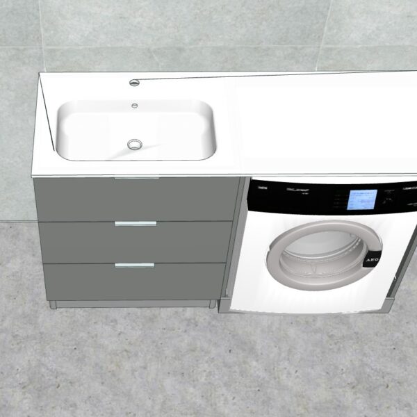 Mobile Coprilavatrice LAB60 Compab con lavabo integrato, design moderno, bagno compatto
