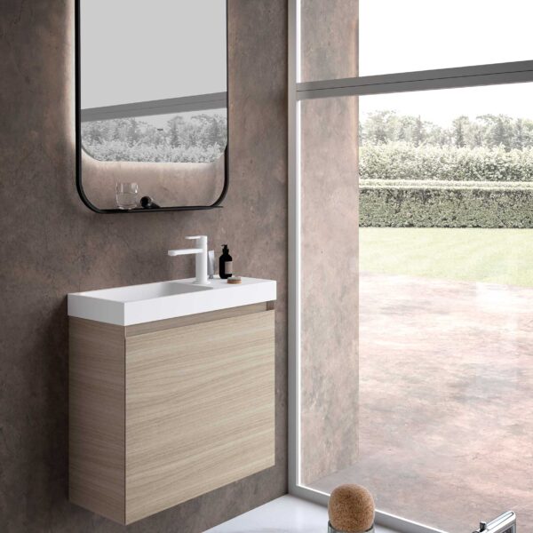 Lavamani di Design Compatto Baxar M3 System - lavabo moderno sospeso bianco, bagno minimalista