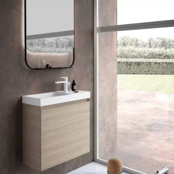 Lavamani di Design Compatto Baxar M3 System - lavabo moderno sospeso bianco, bagno minimalista