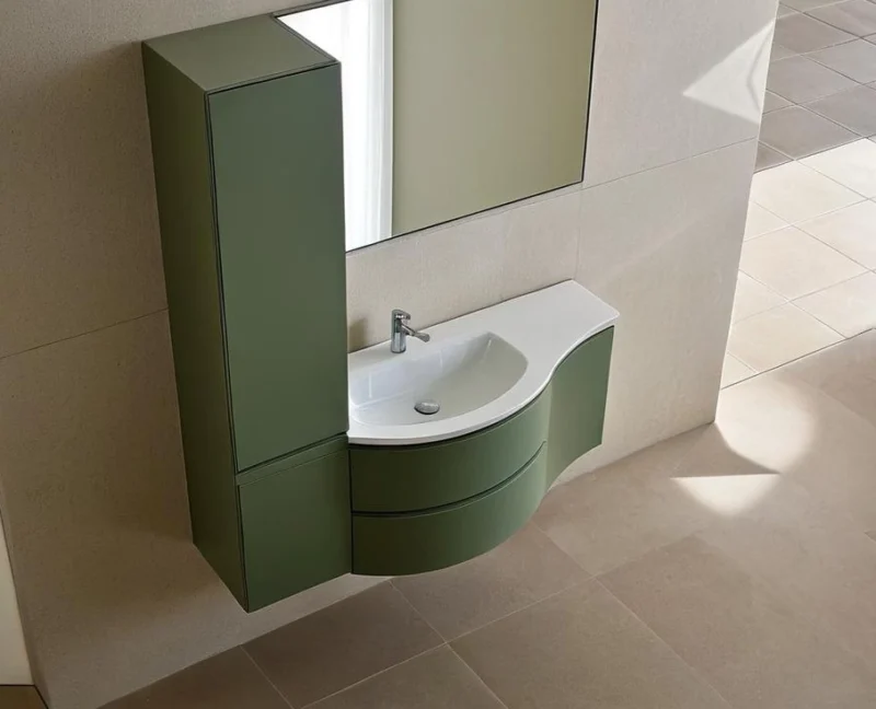 Mobile Bagno Curvo di Design Soul W707 | ARCOM Con Colonna L.140.5 cm - immagine 2