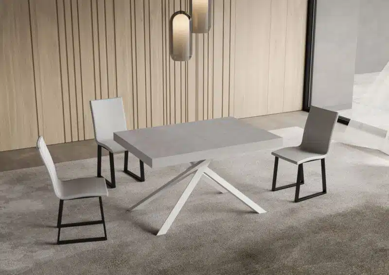 Tavolo allungabile 140/400x90 cm Niket cashmere gambe bianche - foto 2