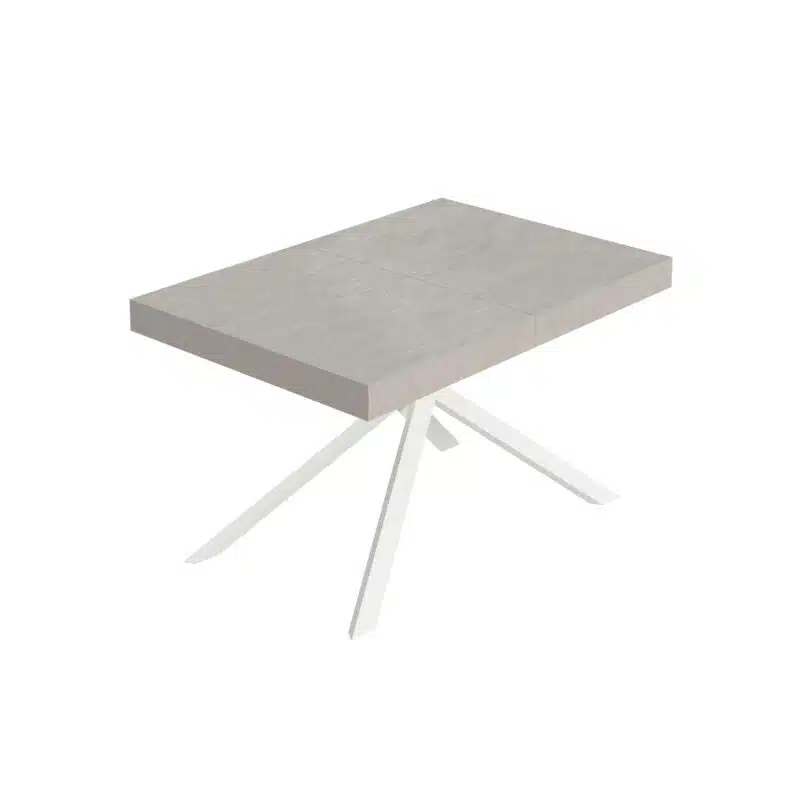 Tavolo allungabile 140/400x90 cm Niket cashmere gambe bianche - foto 1