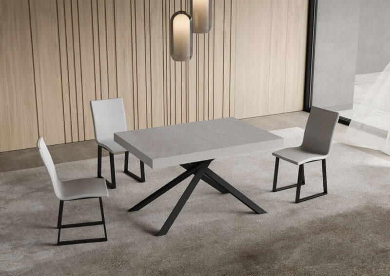 Tavolo allungabile 140/244x90 cm Niket cashmere gambe antracite - immagine 2