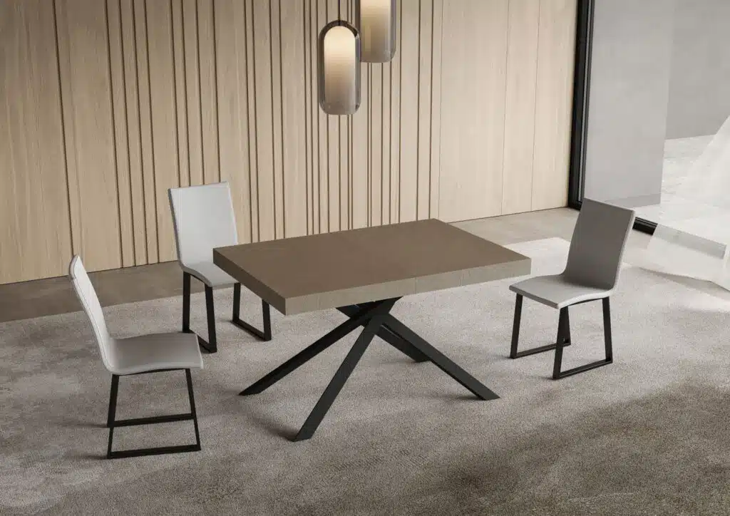 Tavolo allungabile 120/224x90 cm Niket tortora gambe antracite - foto 2