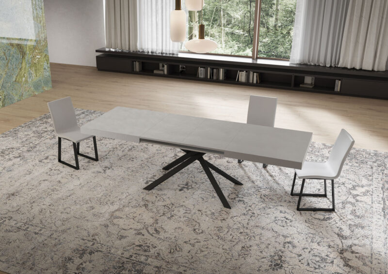 Tavolo allungabile 160/264x90 cm Niket cashmere gambe antracite - immagine 3