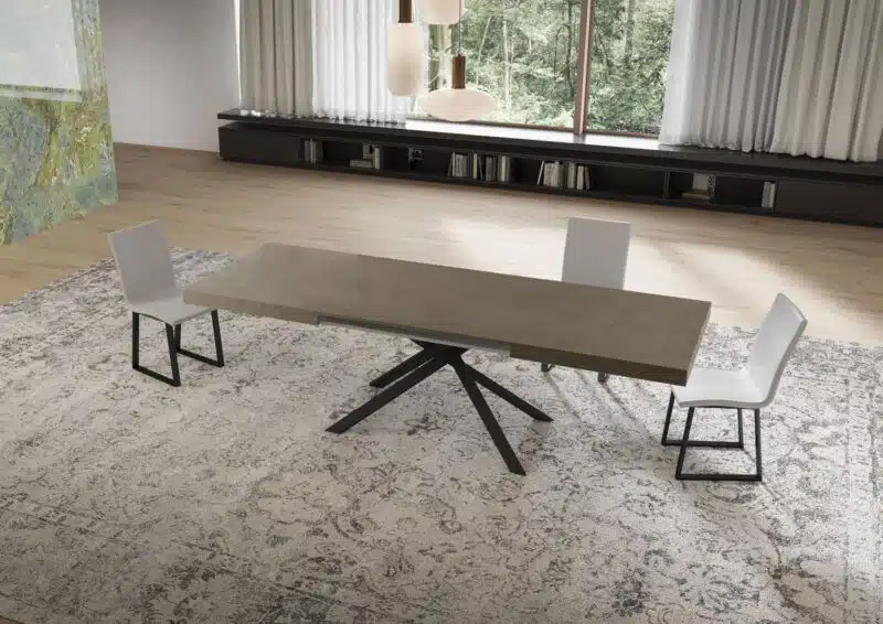 Tavolo allungabile 160/264x90 cm Niket tortora gambe antracite - foto 3