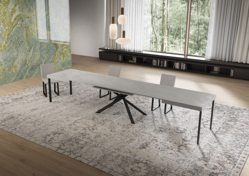 Tavolo allungabile 160/420x90 cm Niket cashmere gambe antracite - immagine 4