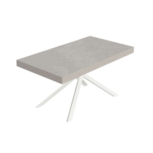 Tavolo allungabile 160/264x90 cm Niket cashmere gambe bianche