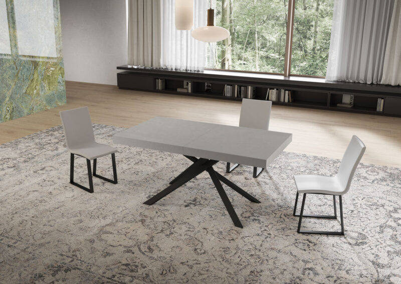 Tavolo allungabile 160/264x90 cm Niket cashmere gambe antracite - immagine 2