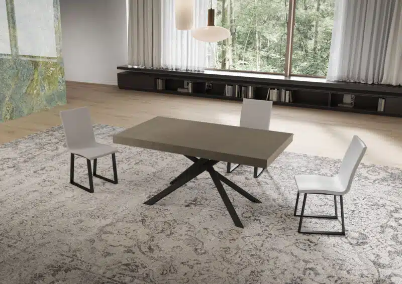 Tavolo allungabile 160/264x90 cm Niket tortora gambe antracite - foto 2