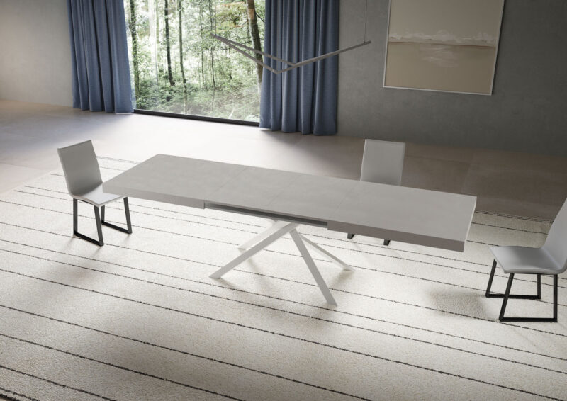 Tavolo allungabile 180/284x90 cm Niket cashmere gambe bianche - immagine 3