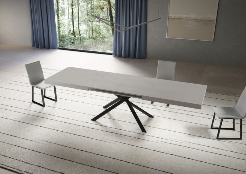 Tavolo allungabile 180/284x90 cm Niket cashmere gambe antracite - immagine 3