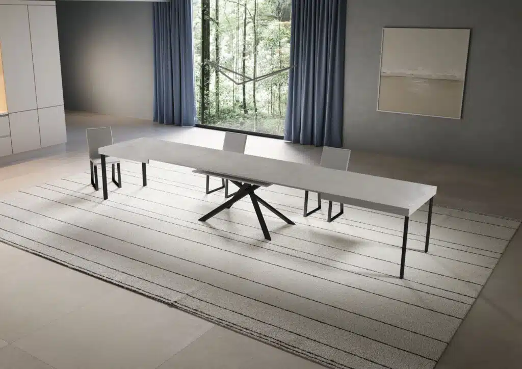 Tavolo allungabile 200/460x90 cm Niket cashmere gambe antracite - foto 4