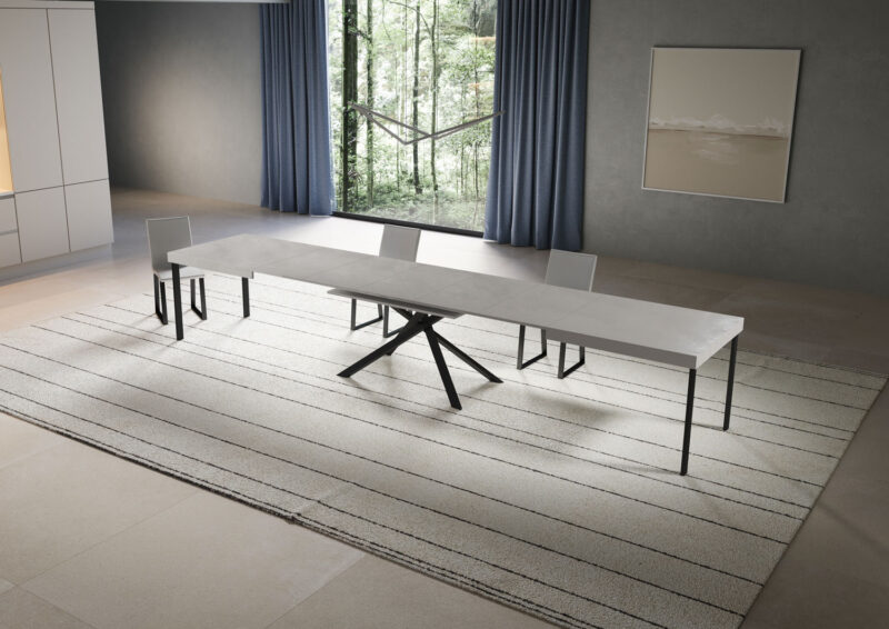 Tavolo allungabile 200/460x90 cm Niket cashmere gambe antracite - immagine 4