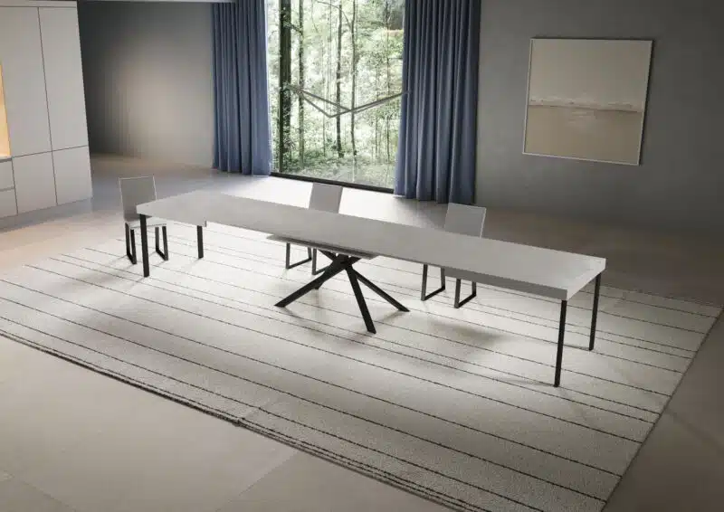Tavolo allungabile 200/460x90 cm Niket cashmere gambe antracite - foto 4