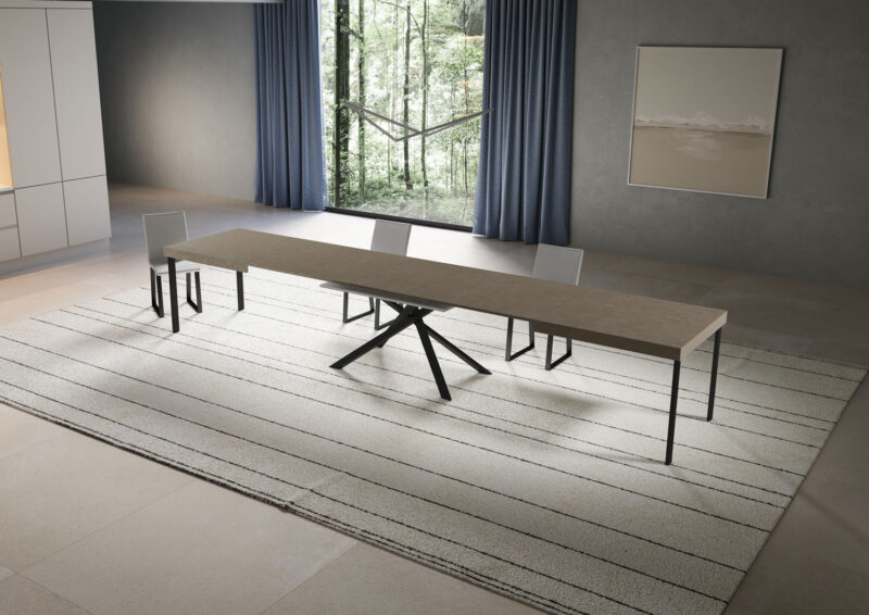 Tavolo allungabile 200/460x90 cm Niket tortora gambe antracite - immagine 4