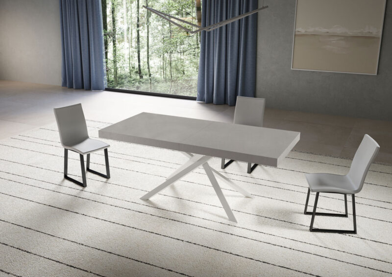 Tavolo allungabile 180/284x90 cm Niket cashmere gambe bianche - immagine 2