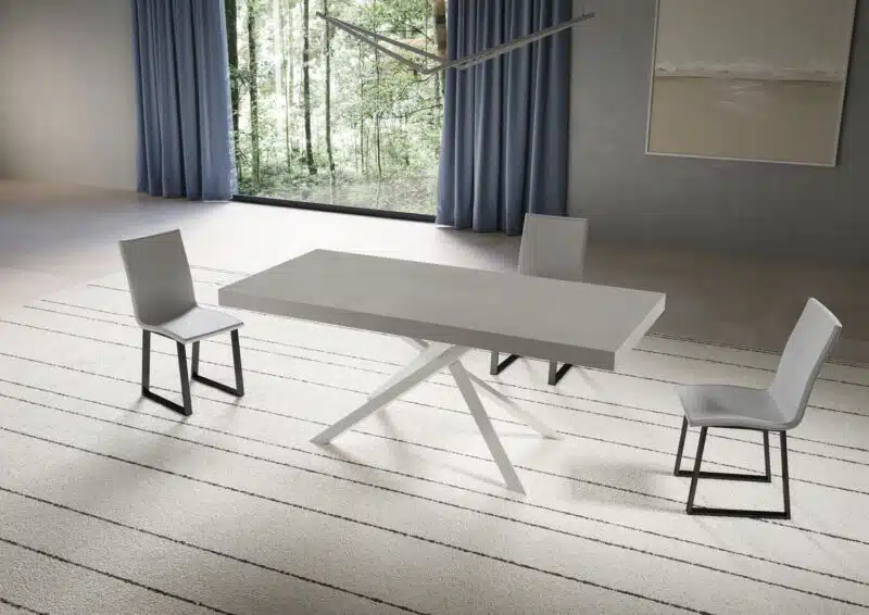 Tavolo allungabile 200/460x90 cm Niket cashmere gambe bianche - foto 2