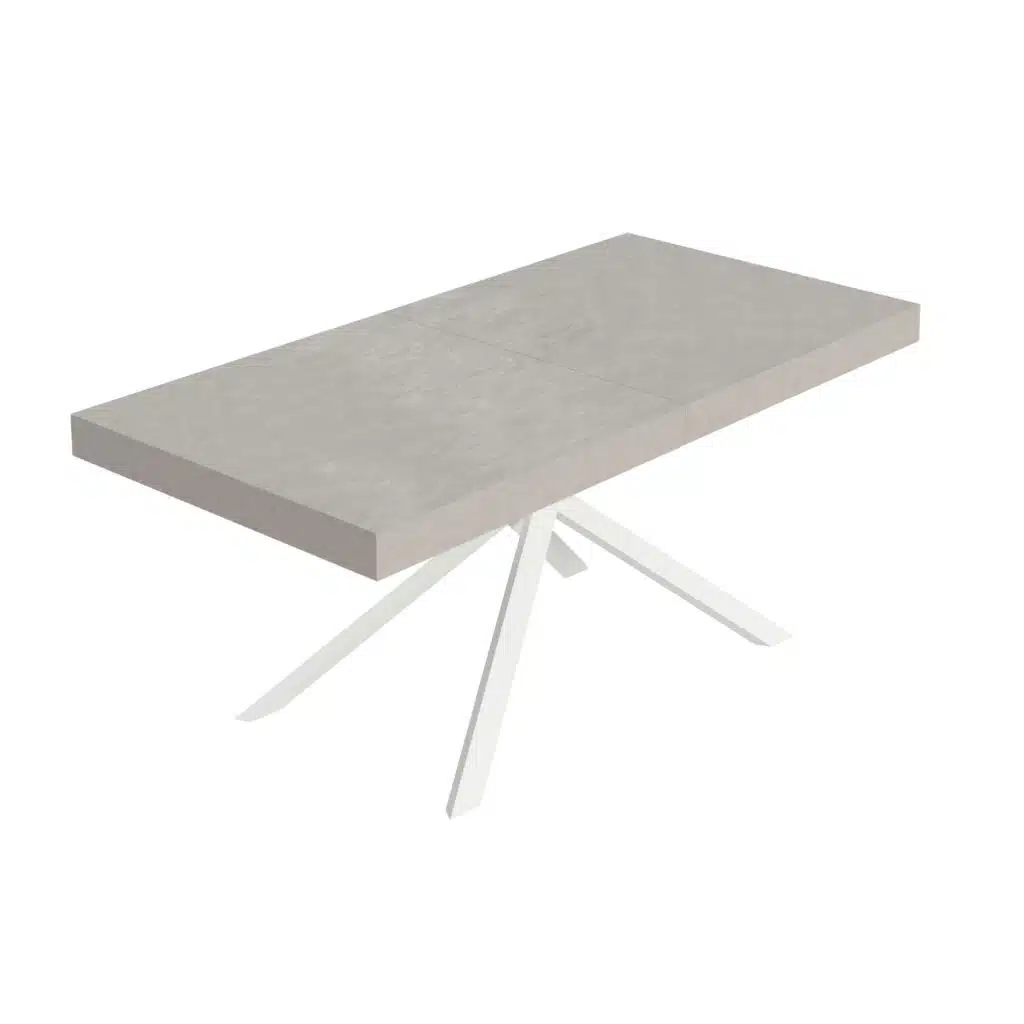 Tavolo allungabile 200/460x90 cm Niket cashmere gambe bianche - foto 1
