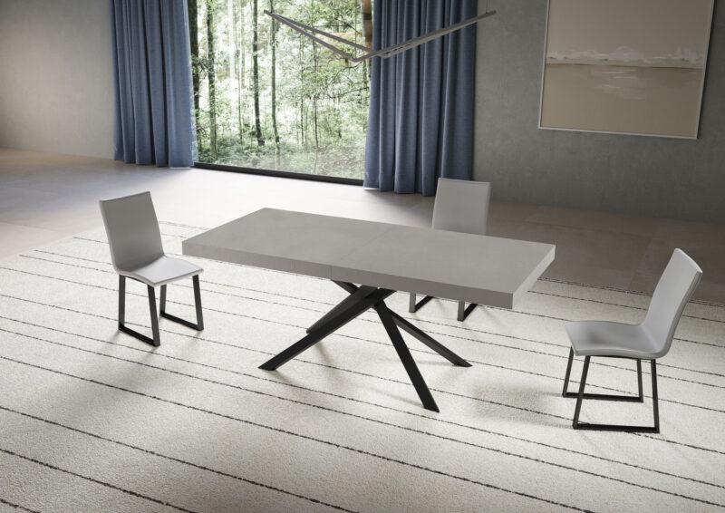 Tavolo allungabile 180/284x90 cm Niket cashmere gambe antracite - immagine 2