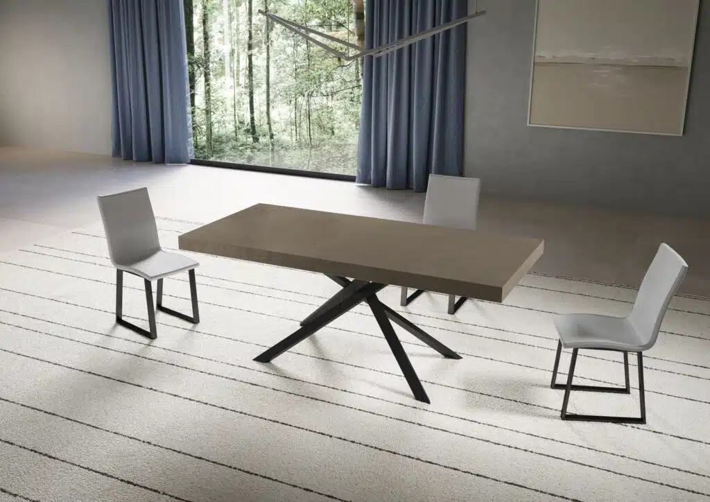 Tavolo allungabile 200/460x90 cm Niket tortora gambe antracite - foto 2