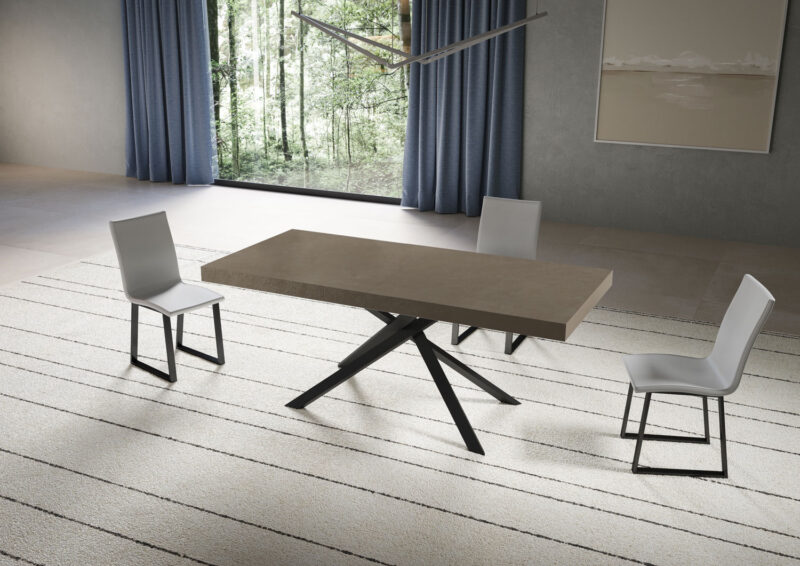 Tavolo allungabile 180/284x90 cm Niket tortora gambe antracite - immagine 2