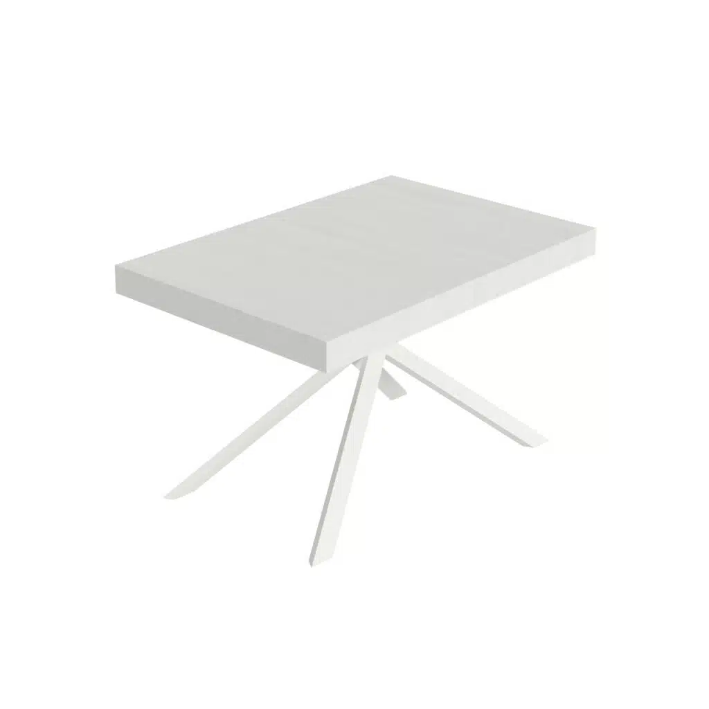 Tavolo allungabile 120/204x80 cm Niket bianco frassino gambe bianche - foto 1