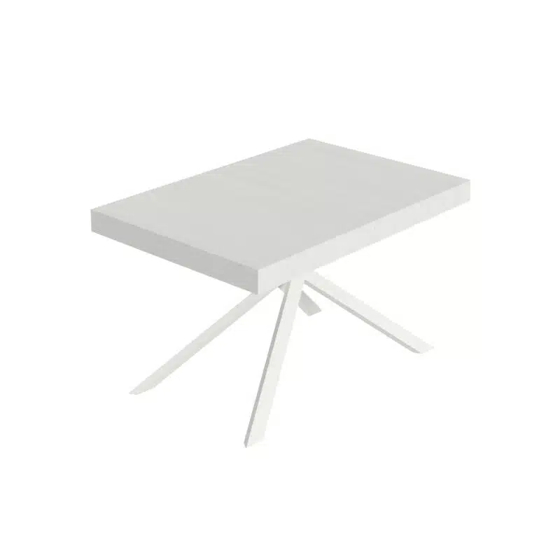 Tavolo allungabile 120/204x80 cm Niket bianco frassino gambe bianche - foto 1