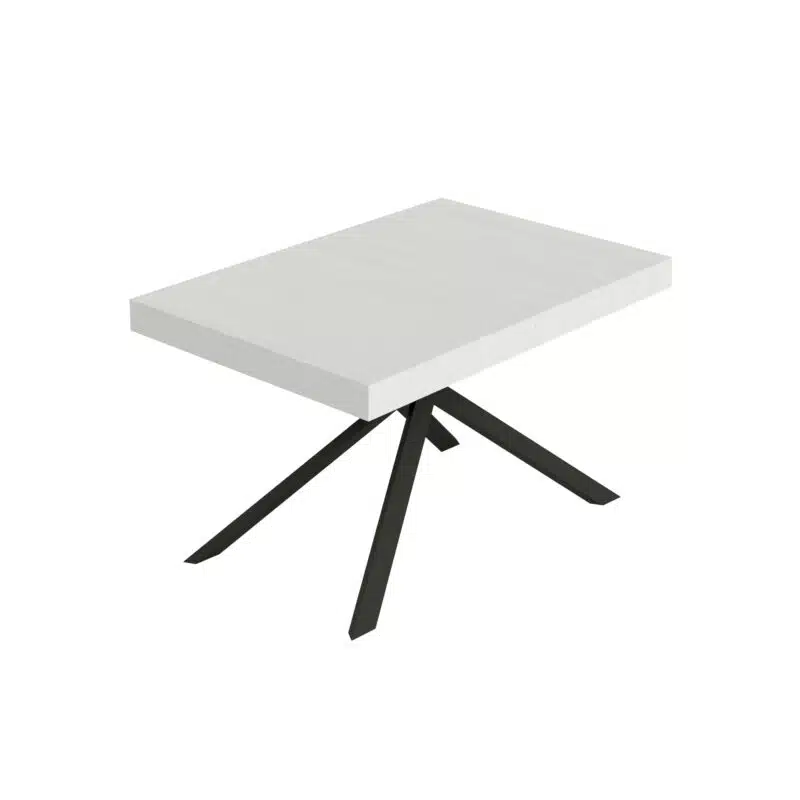 Tavolo allungabile 120/380x90 cm Niket bianco frassino gambe antracite - foto 1