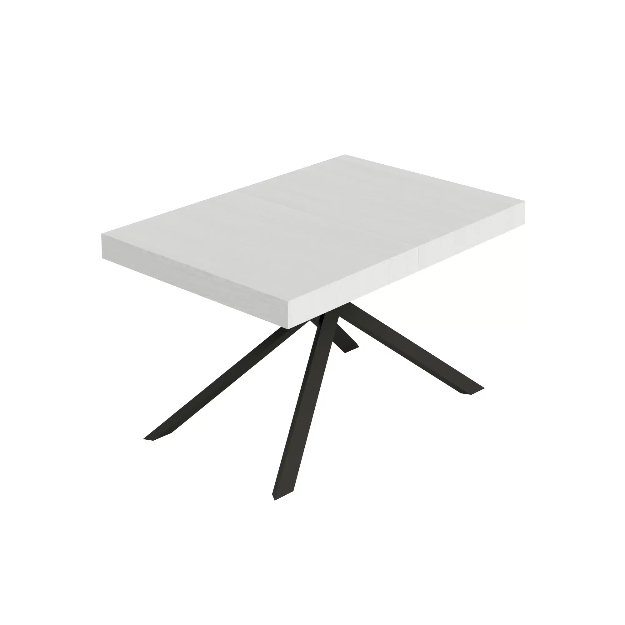 Tavolo allungabile 120/224x90 cm Niket bianco frassino gambe antracite