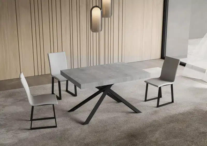 Tavolo allungabile 140/244x90 cm Niket cemento gambe antracite - foto 2