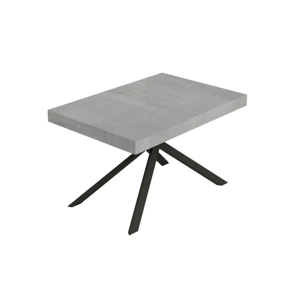 Tavolo allungabile 140/244x90 cm Niket cemento gambe antracite - foto 1