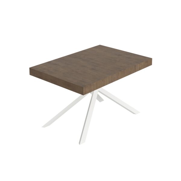 Tavolo allungabile 120/224x90 cm Niket noce gambe bianche