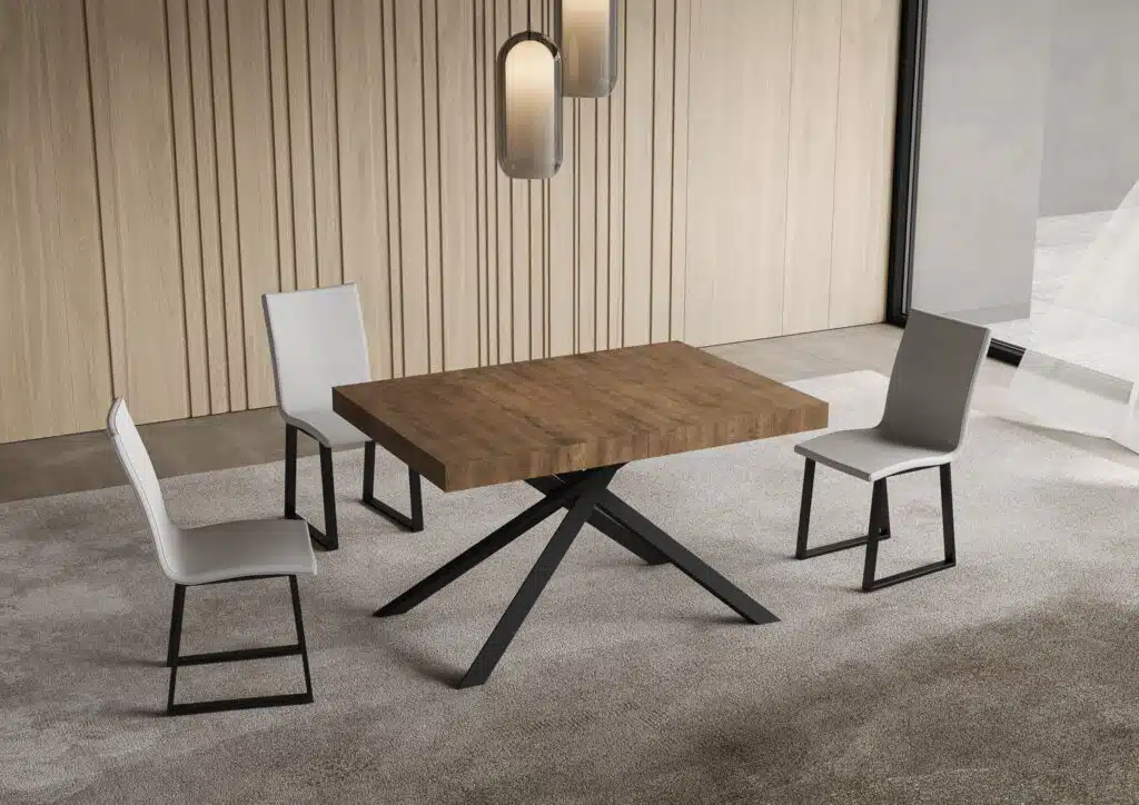 Tavolo allungabile 140/244x90 cm Niket noce gambe antracite - foto 2