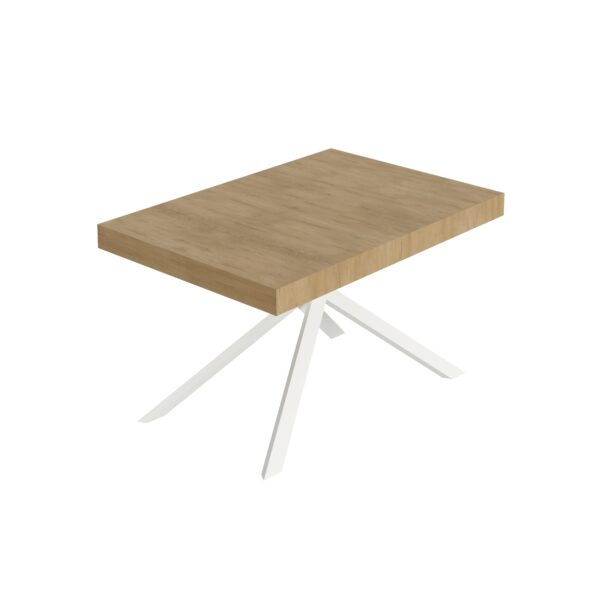 Tavolo allungabile 120/224x90 cm Niket quercia natura gambe bianche