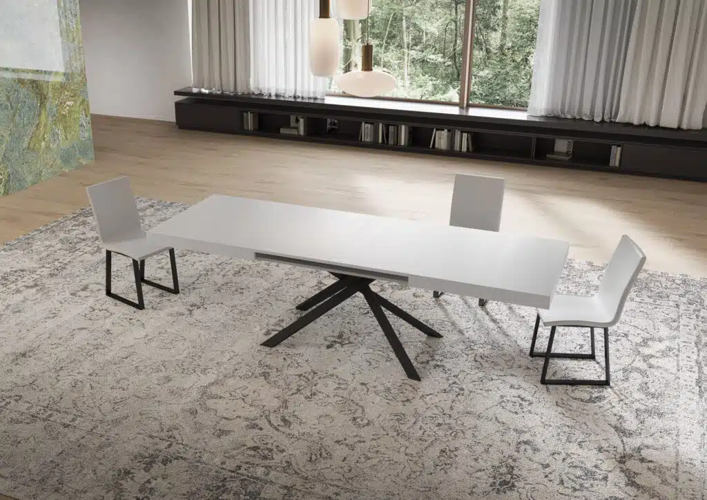 Tavolo allungabile 160/264x90 cm Niket bianco frassino gambe antracite - foto 3
