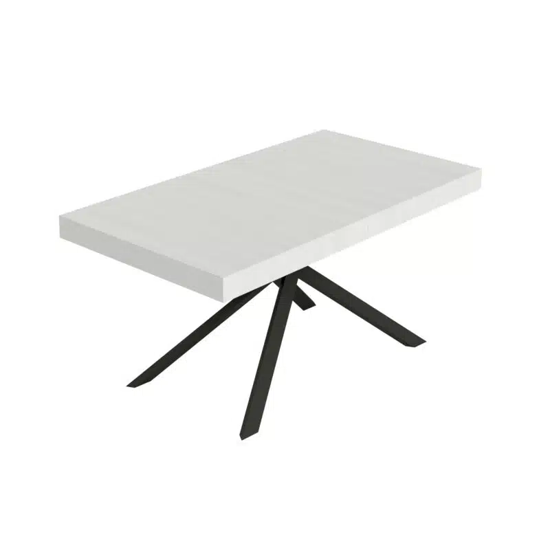 Tavolo allungabile 160/264x90 cm Niket bianco frassino gambe antracite - foto 1