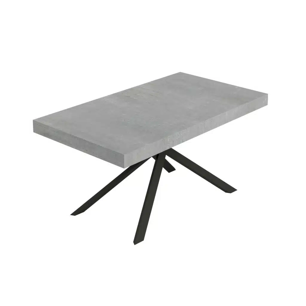 Tavolo allungabile 160/264x90 cm Niket cemento gambe antracite - foto 1