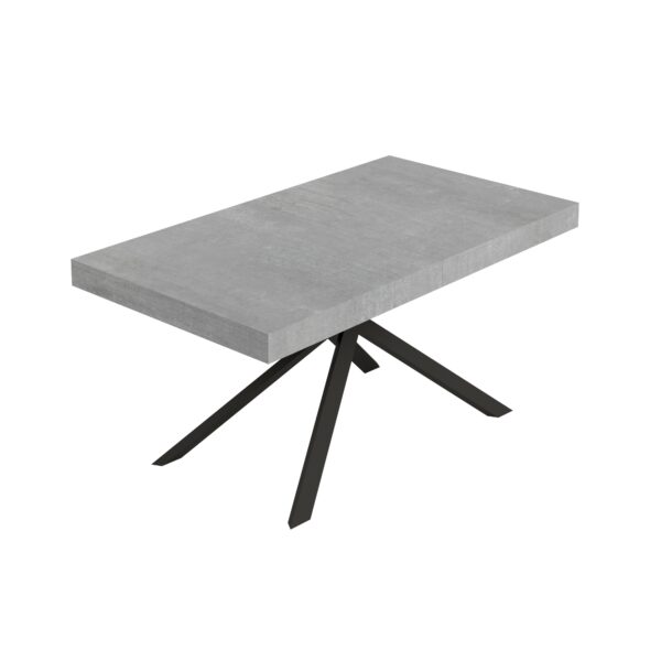 Tavolo allungabile 160/264x90 cm Niket cemento gambe antracite