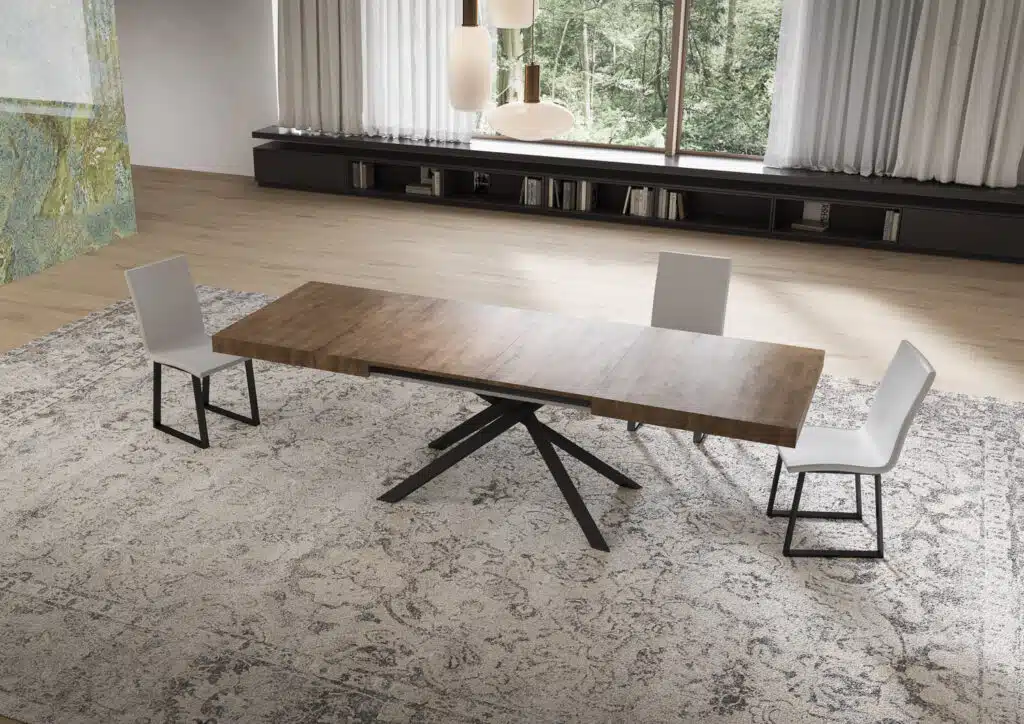 Tavolo allungabile 160/264x90 cm Niket noce gambe antracite - foto 3