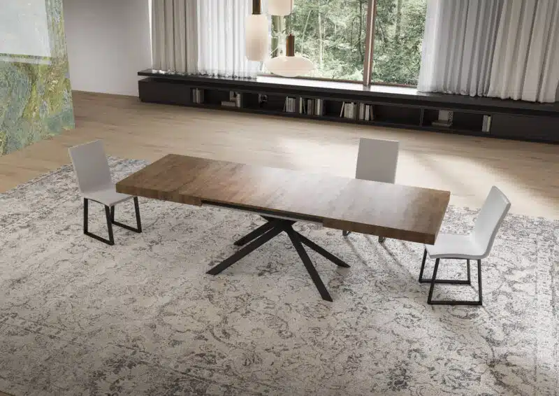 Tavolo allungabile 160/264x90 cm Niket noce gambe antracite - foto 3