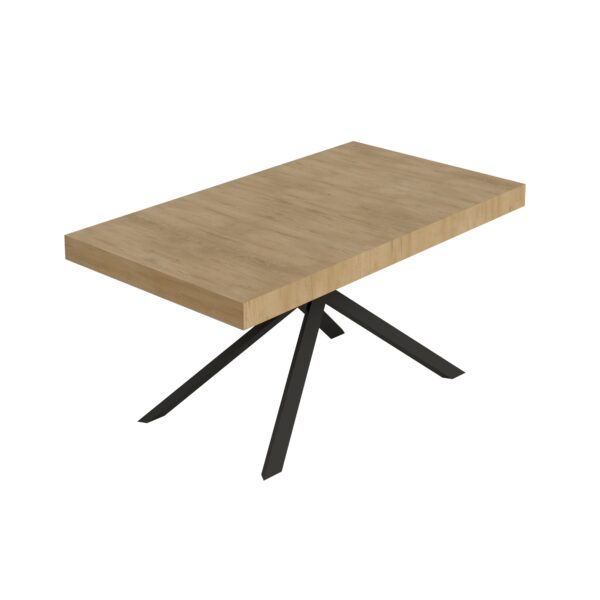 Tavolo allungabile 160/264x90 cm Niket quercia natura gambe antracite