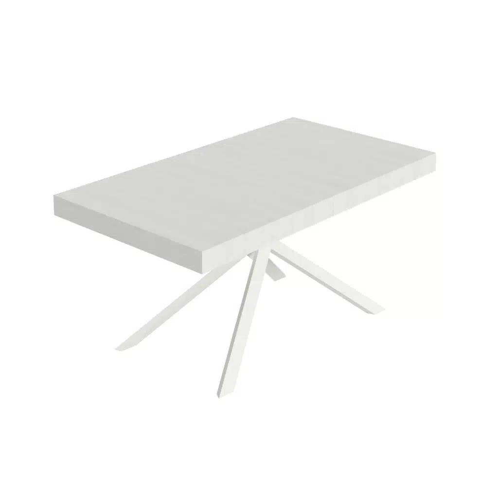 Tavolo allungabile 160/244x80 cm Niket bianco frassino gambe bianche - foto 1