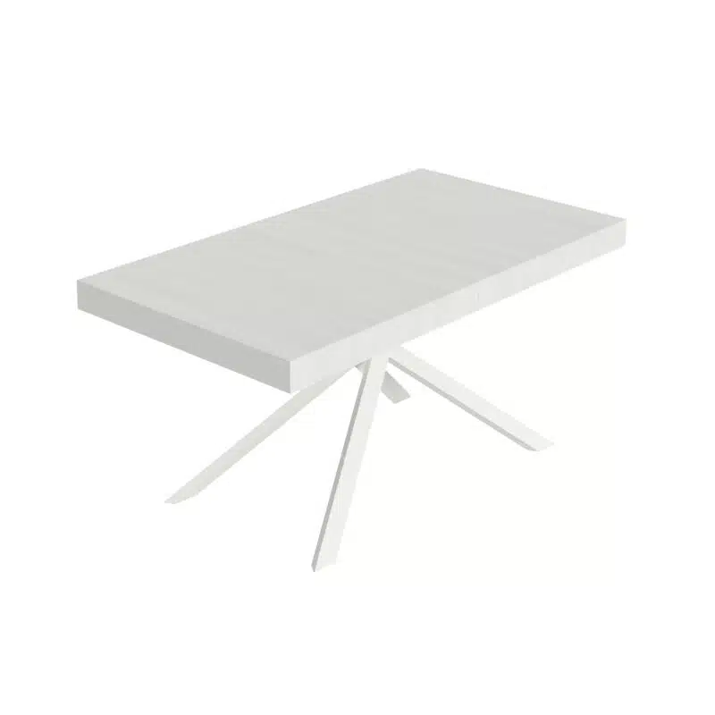 Tavolo allungabile 160/244x80 cm Niket bianco frassino gambe bianche - foto 1