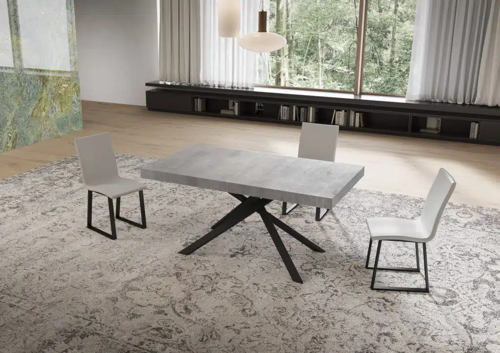Tavolo allungabile 160/264x90 cm Niket cemento gambe antracite - foto 2