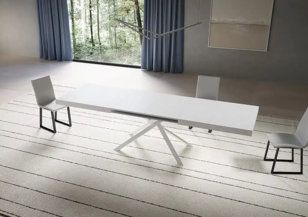 Tavolo allungabile 180/284x90 cm Niket bianco frassino gambe bianche - foto 3