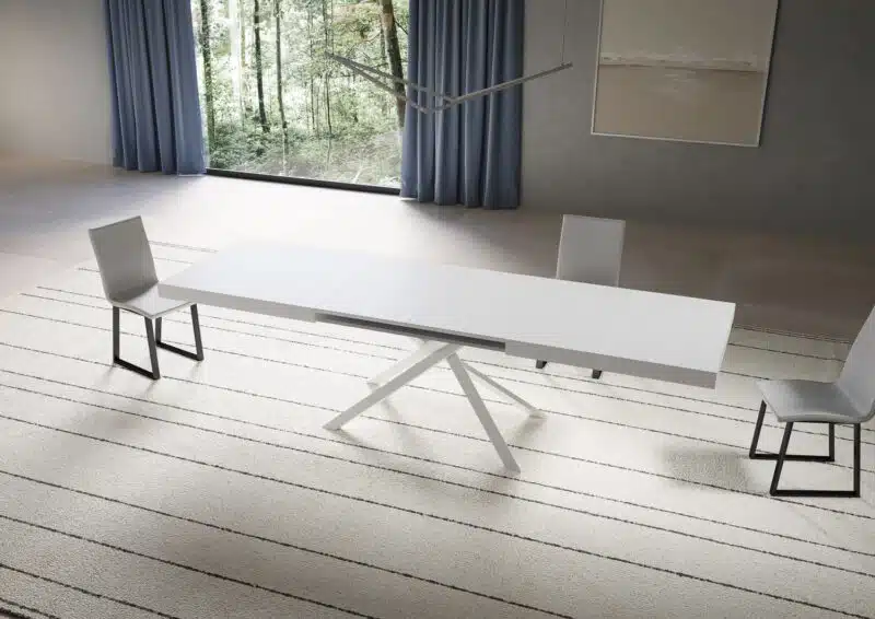 Tavolo allungabile 180/284x90 cm Niket bianco frassino gambe bianche - foto 3