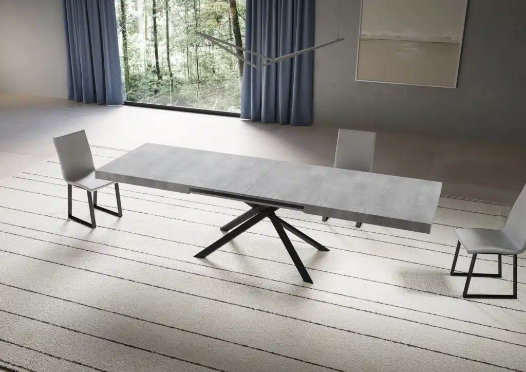 Tavolo allungabile 200/304x90 cm Niket cemento gambe antracite - foto 3