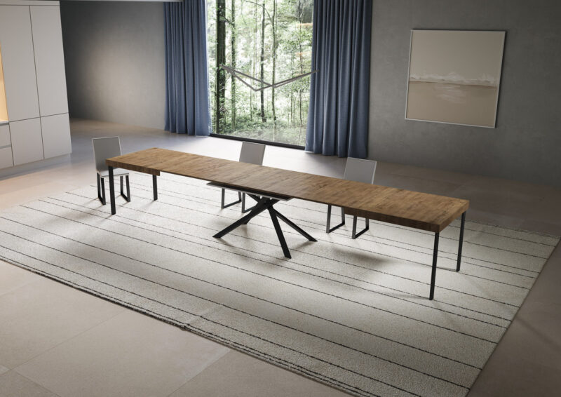 Tavolo allungabile 200/460x90 cm Niket noce gambe antracite - immagine 4