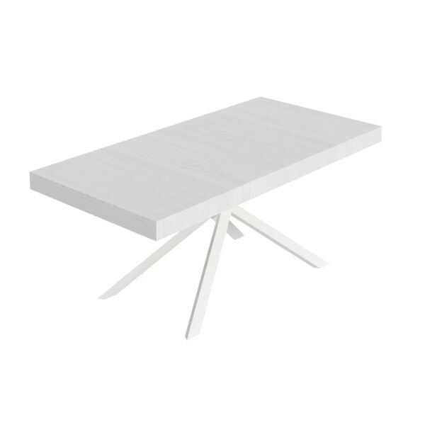 Tavolo allungabile 180/284x90 cm Niket bianco frassino gambe bianche